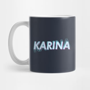 AESPA Karina Yoo Jimin name futuristic text glitch MY | Morcaworks Mug